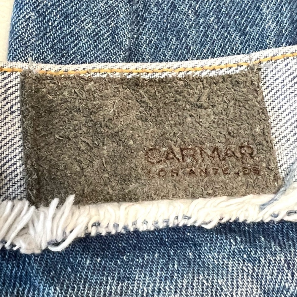 Carmar Marietta High Rise Two Tone Tapered Frayed Seams Denim Jeans Womens 26 - Picture 12 of 12